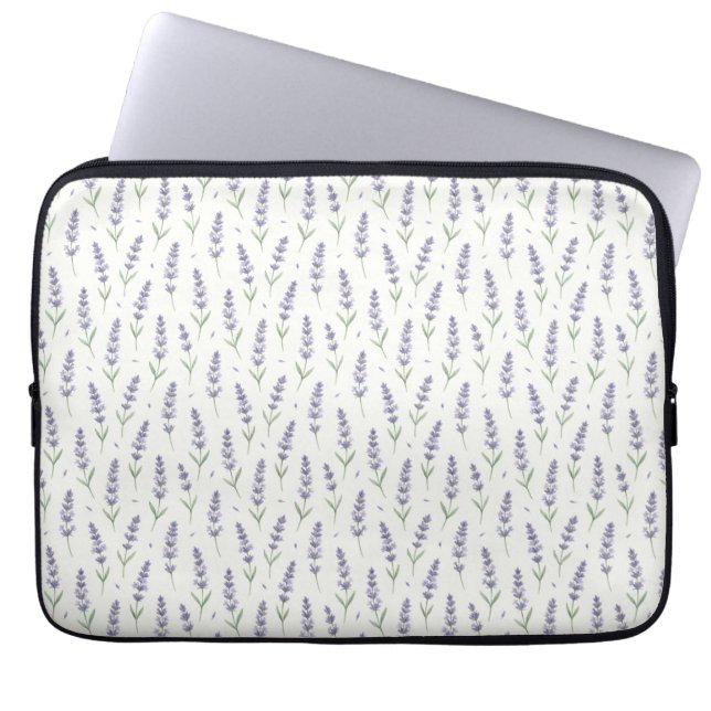 Rustic Lavender Sprigs Seamless Pattern Laptop Sleeve (Front)