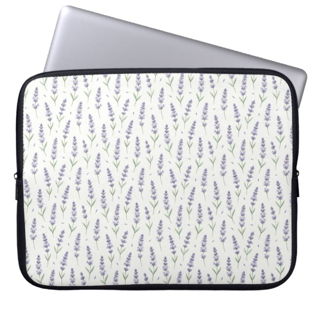 Rustic Lavender Sprigs Seamless Pattern Laptop Sleeve (Front)