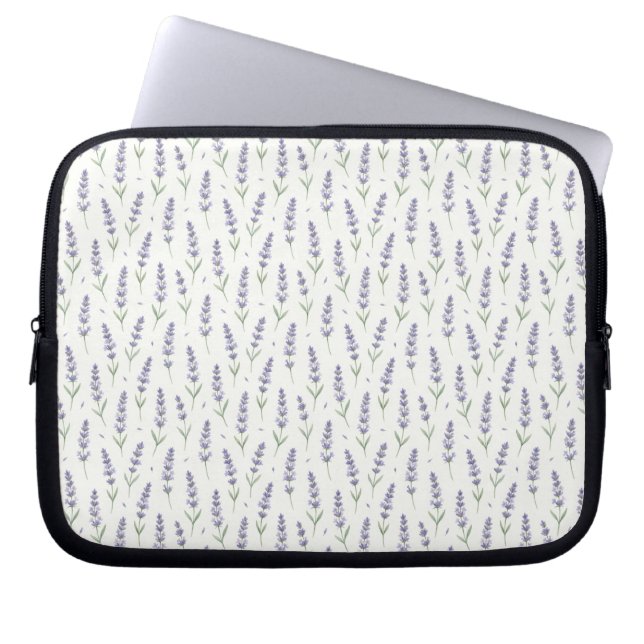 Rustic Lavender Sprigs Seamless Pattern Laptop Sleeve (Front)