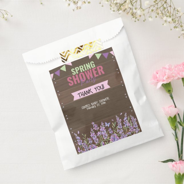 Rustic Lavender Spring Shower Party Baby Shower Favour Bag (Sealed)