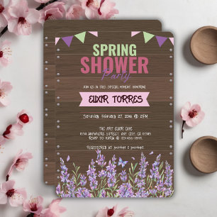Rustic Lavender Spring Shower Party Baby Shower Invitation