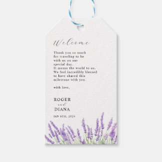 Rustic Lavender Wedding Favour Gift Tags