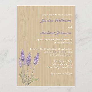 Rustic Lavender Wedding Invitation