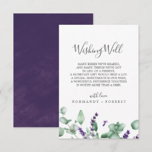 Rustic Lavender Wedding Wishing Well Card