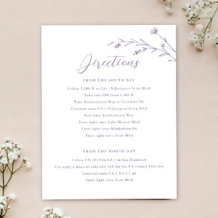 Rustic Lavender Wildflower Wedding Enclosure Card