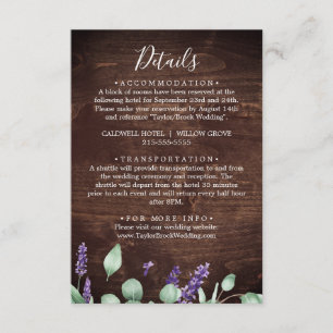 Rustic Lavender   Wooden Details Enclosure Card