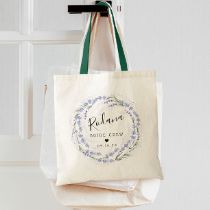 Rustic Lavender Wreath Bride Crew Tote Bag