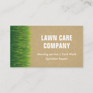 Rustic Lawn Care Grass Cutting Gardening Mowing Business Card