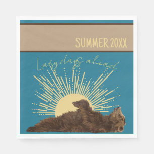 Rustic Lazy Days Ahead Personalized Picnic Napkins