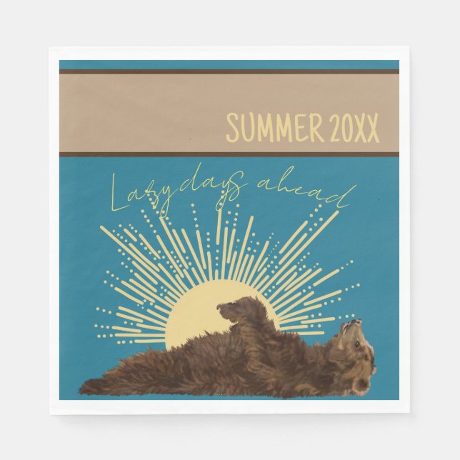 Rustic Lazy Days Ahead Personalized Picnic Napkins (Front)