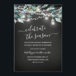 Rustic Leaf Chalkboard Christmas Party Invitation<br><div class="desc">More Pretty Rustic Christmas Invitations in the Little Bayleigh Store!</div>