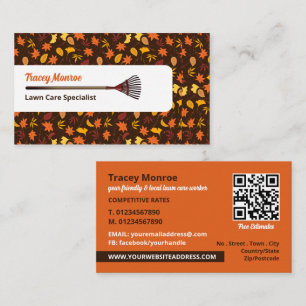 Rustic Leaf Design, Lawn Mowing Services Business Card