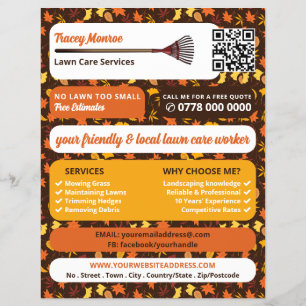 Rustic Leaf Design, Lawn Mowing Services Flyer