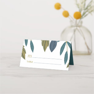 Rustic Leaf Floral Wedding Place Card