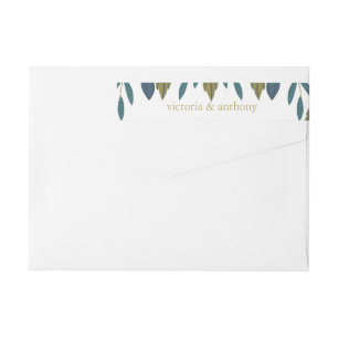 Rustic Leaf Floral Wedding Wrap Around Label
