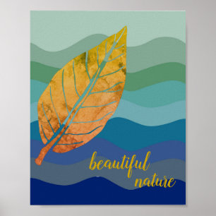 Rustic leaf Nature Love Art Paint Poster