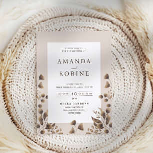 Rustic Leaf Wedding Invitation