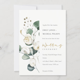 Rustic Leafy Green Eucalyptus Bunch Wedding Invite
