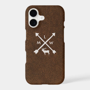 Rustic Leather Look Monogram iPhone 7+ Case