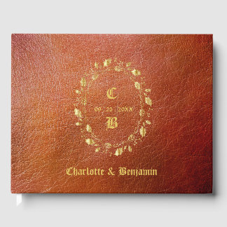 Rustic Leather Wedding  Guest Book