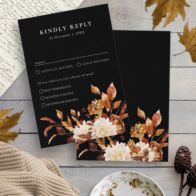 Rustic Leaves Fall Wedding RSVP Card (Rustic Leaves Fall Wedding RSVP Card
)