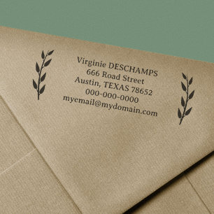 Rustic Leaves Return Address Self-inking Stamp