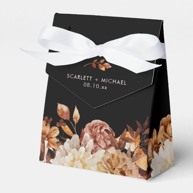 Rustic Leaves Wedding Favor Box (Front Side)