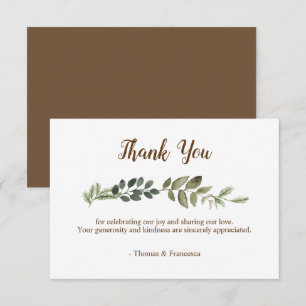 Rustic Leaves Wedding Thank You Card