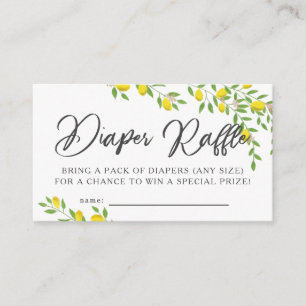 Rustic Lemon Baby Shower Diaper Raffle Ticket Enclosure Card