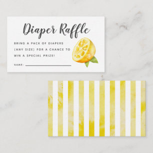 Rustic Lemon Baby Shower Diaper Raffle Ticket  Enclosure Card