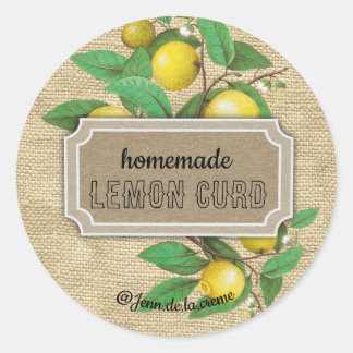 Rustic Lemon Curd Catering Classic Round Sticker