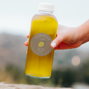 Rustic Lemon Label Sticker for Lemonade or Jam