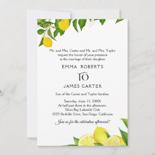 Rustic Lemon Wedding Invitation