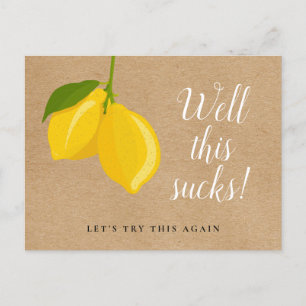 Rustic Lemons Change the Date Postponed Event Announcement Postcard