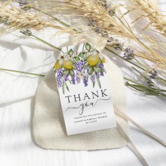 Rustic Lemons & Lavender Bridal Shower Favour Gift Tags