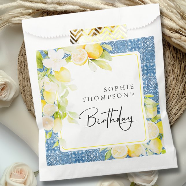 Rustic lemons Mediterranean birthday Favour Bag (Creator Uploaded)