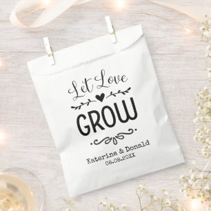 Rustic Let Love Grow Seed Wedding Favour Bag