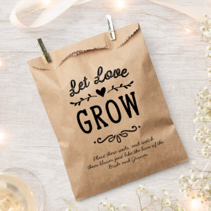 Rustic Let Love Grow Seed Wedding Favour Bag