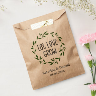 Rustic Let Love Grow Seed Wedding  Favour Bag