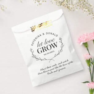 Rustic Let Love Grow Seed Wedding  Favour Bag
