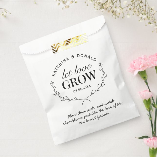 Rustic Let Love Grow Seed Wedding  Favour Bag (Sealed)