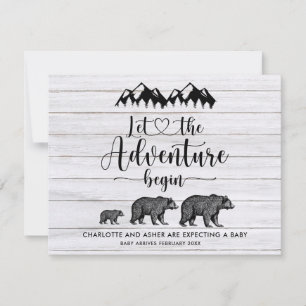 Rustic Let The Adventure Begin Pregnancy Announcement
