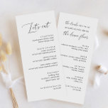 Rustic Let's Eat Wedding Dinner and Drinks Menu<br><div class="desc">Rustic Let's Eat Wedding Dinner and Drinks Menu,  Simple Calligraphy Rustic Wedding Menus Wedding Menus,  Rustic Wedding Menu,  Floral Wedidng Menu,  Wedding Table Menu</div>