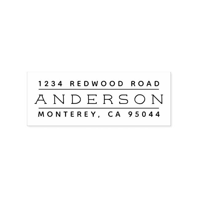 Rustic Lettering Minimalist Return Address Rubber Stamp (Imprint)