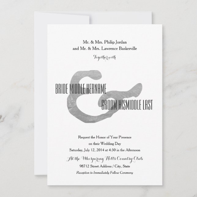Rustic Letterpress Invitation (Front)