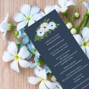 Rustic Light Blue and White Floral Quinceañera  Menu