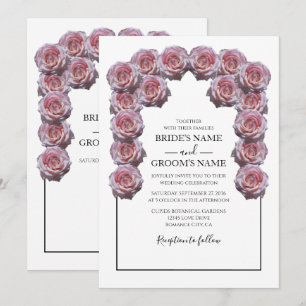Rustic Light Pink Roses Wedding Invitations