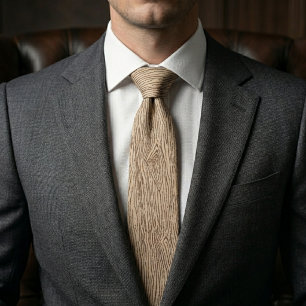 Rustic Light Wood Grain Texture Pattern Tie