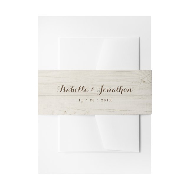 Rustic Light Wood Invitation Belly Band (Front Example)