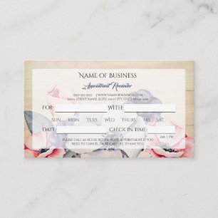 Rustic Light Wood Summer Blossom Appointment Card